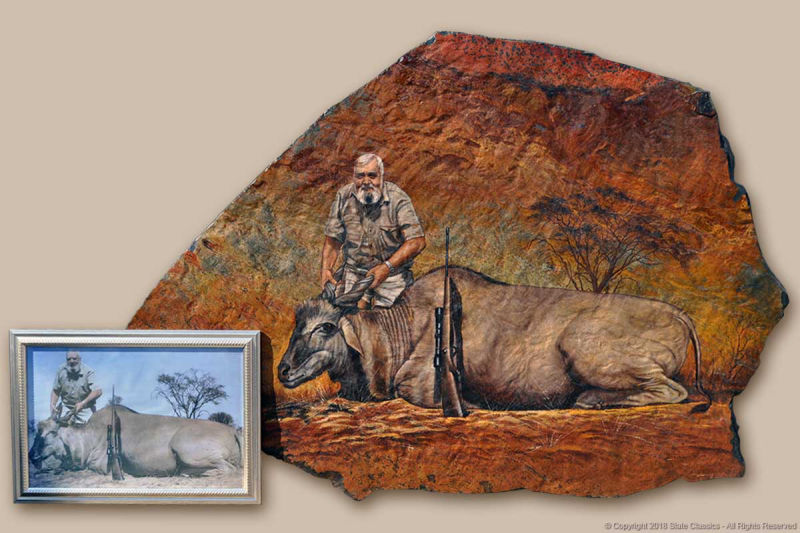 Portrait Study by Paula on slate tile
