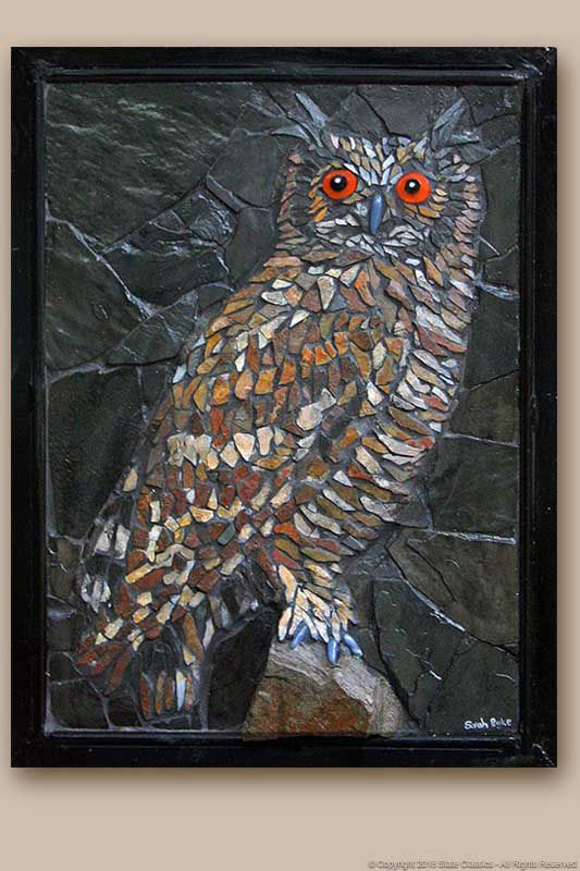  Owl - slate mosaic art