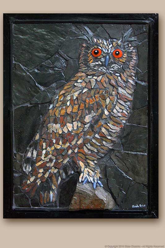 Owl - slate mosaic art