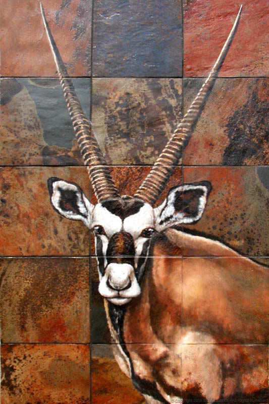 Gemsbok on slate panels