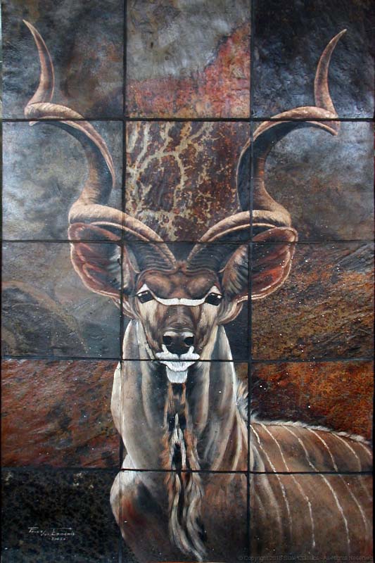 Kudu by Paula on slate tile panels