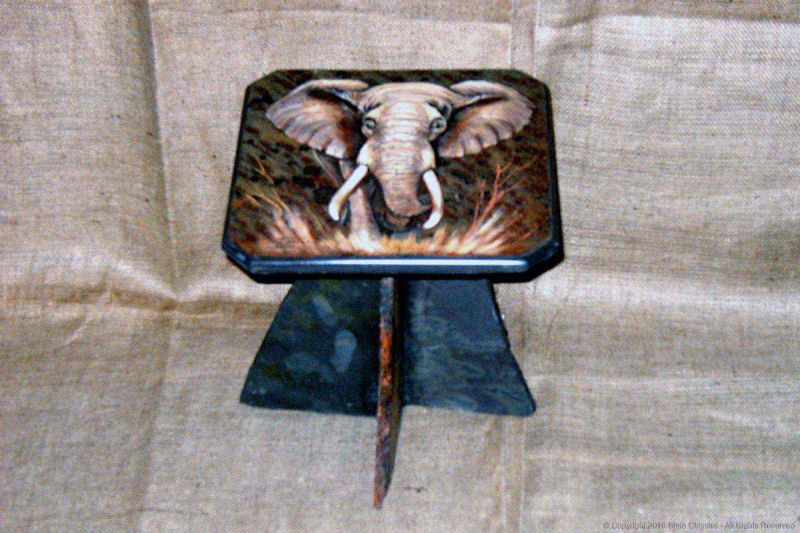 Painted slate coffee table
