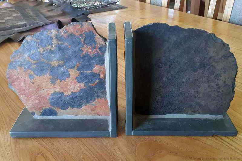 Rough slate bookends