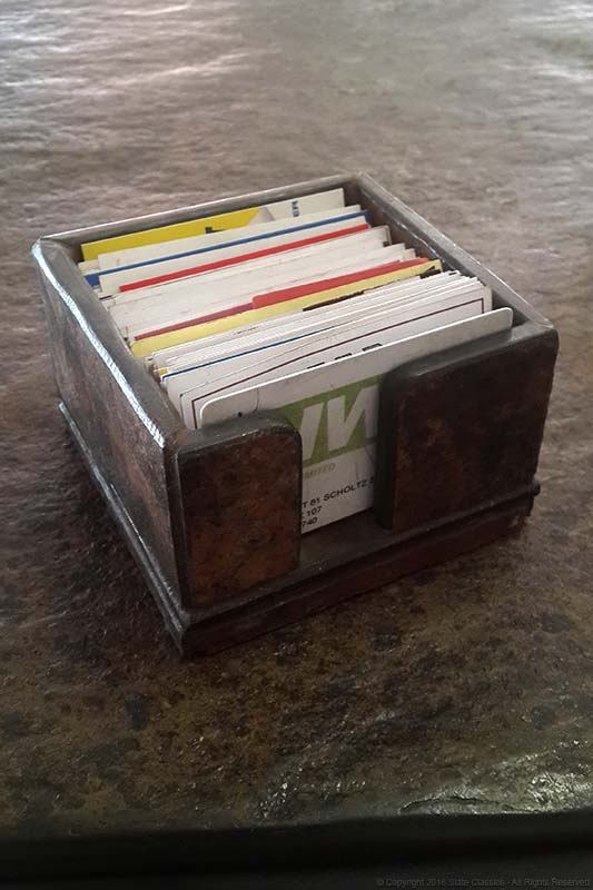 Slate made business card holder