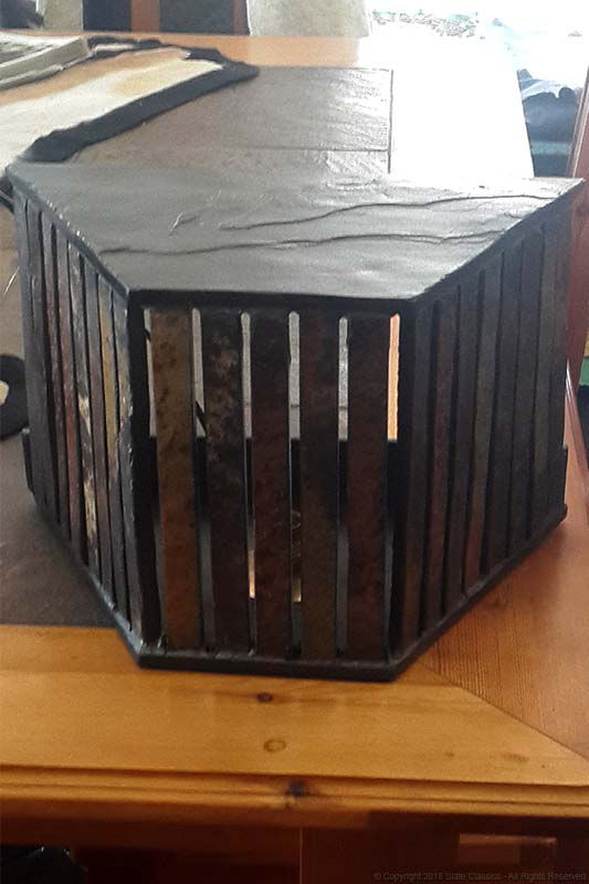 Slate made strip uplighter