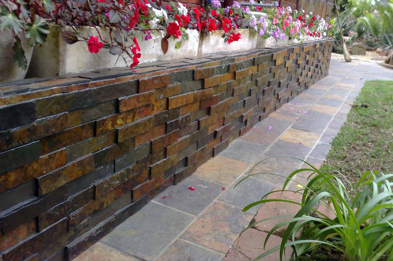 Slate rivens on side wall