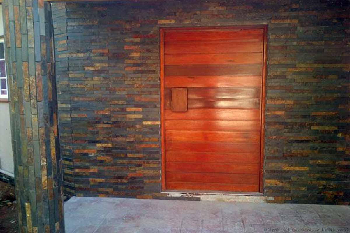 Slate rivens around a door