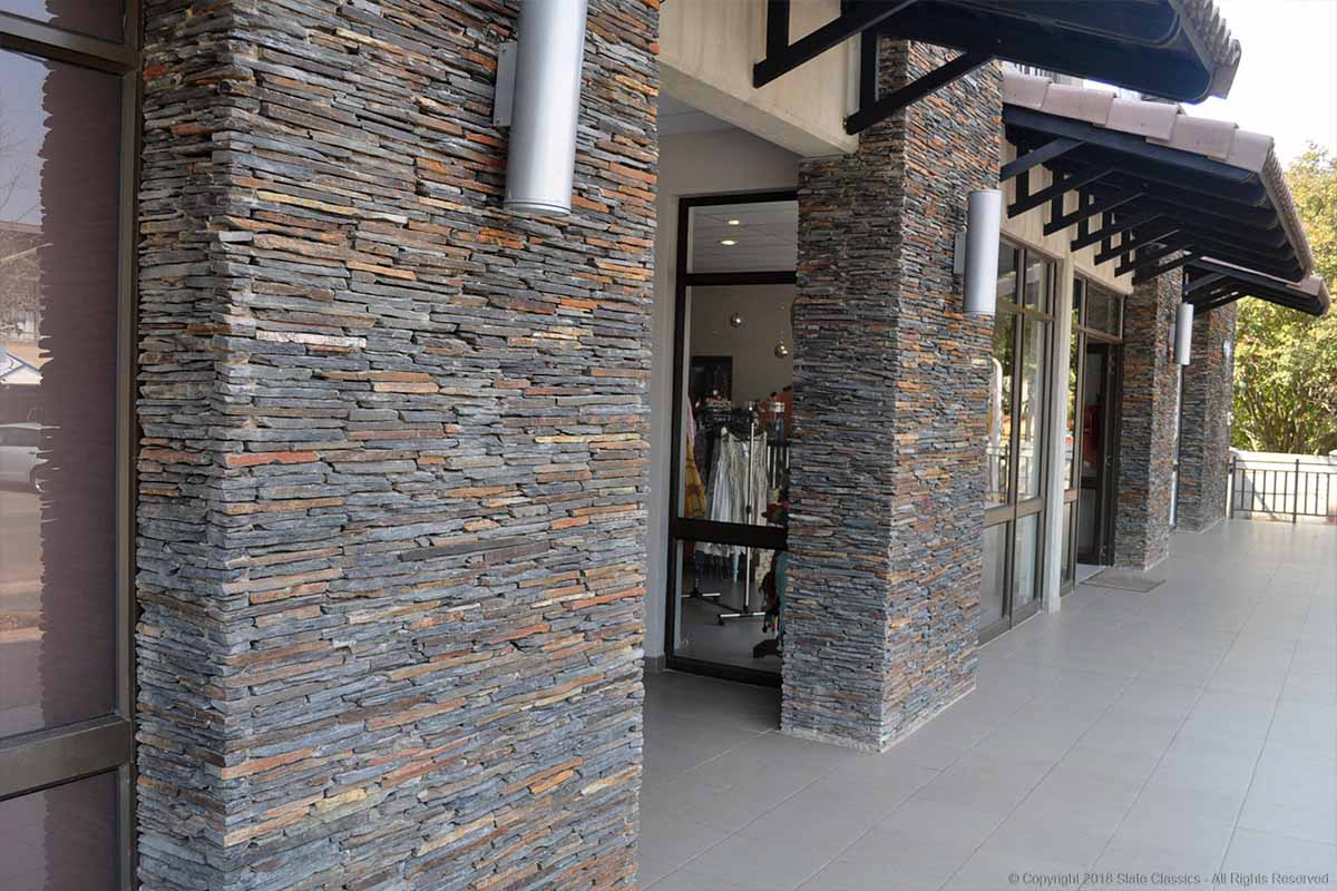Strip walling on a shop wall