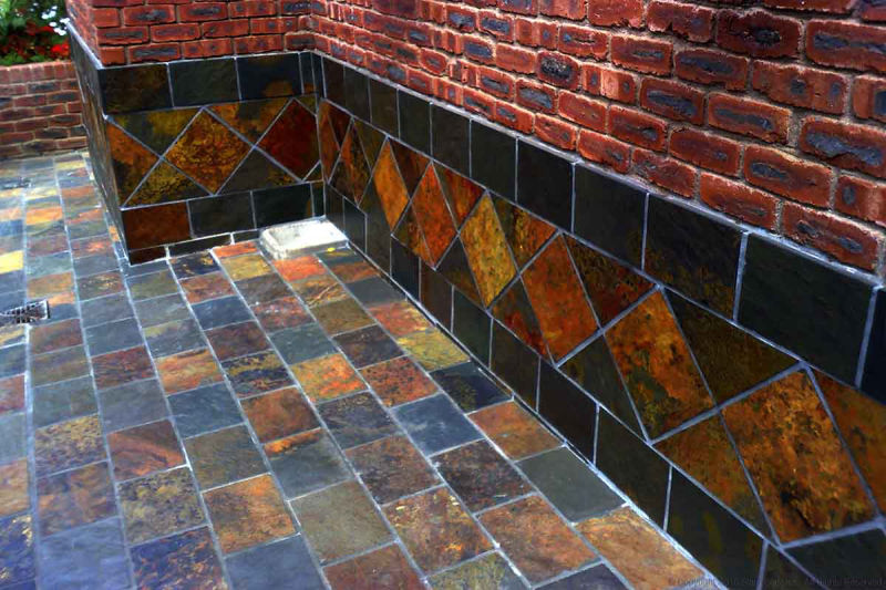 Rich Autumn wall tiles outside