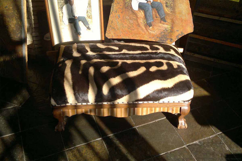 Pelt clad ottoman