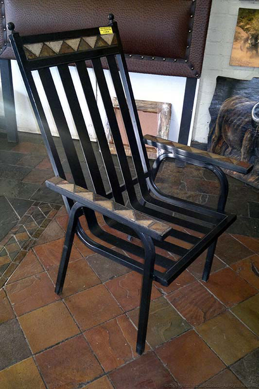 Steel chair - slate inlaid