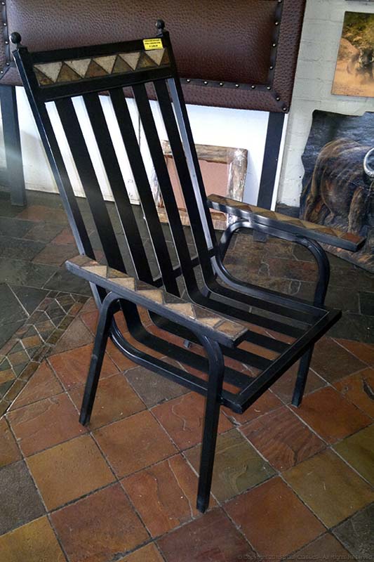 Steel chair - slate inlaid