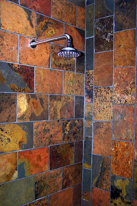 Rich Autumn wall tiles in shower